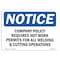 Signmission OSHA, Company Policy Requires Hot Work Permits, 10in X 7in Rigid Plastic, 10" W, 7" H, Landscape OS-NS-P-710-L-15355 - alternate 1